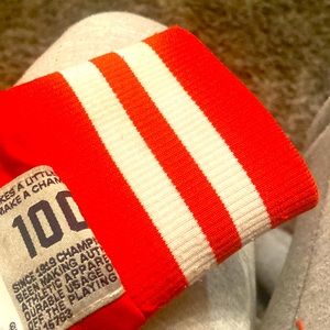 selling red and white Championjacket look like a sports-jacket